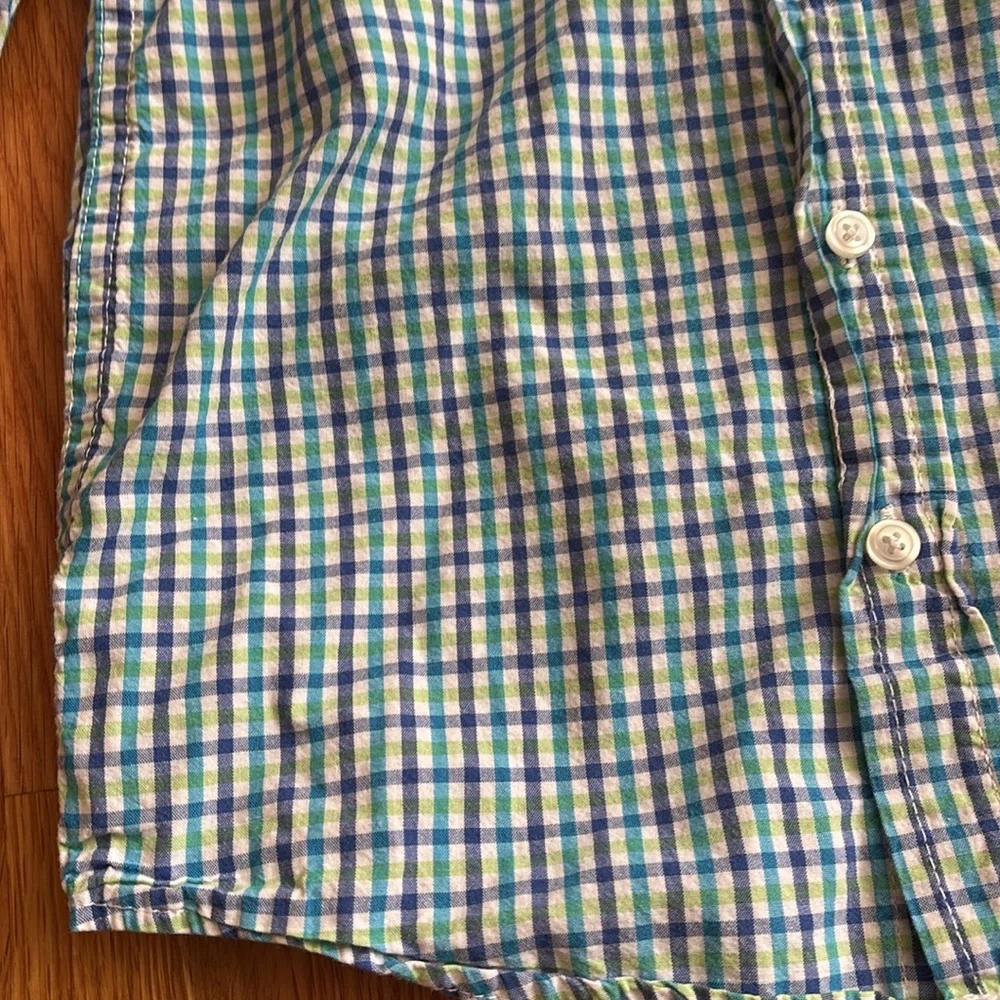 4T The Children's Place Blue and Green Button Down